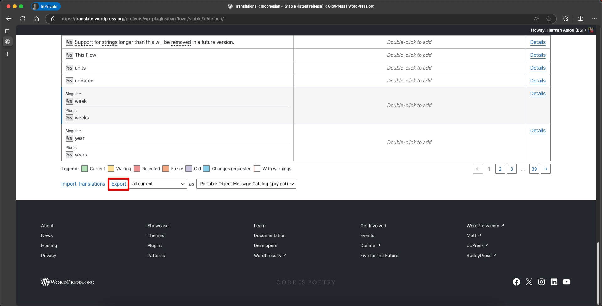 Export Strings
