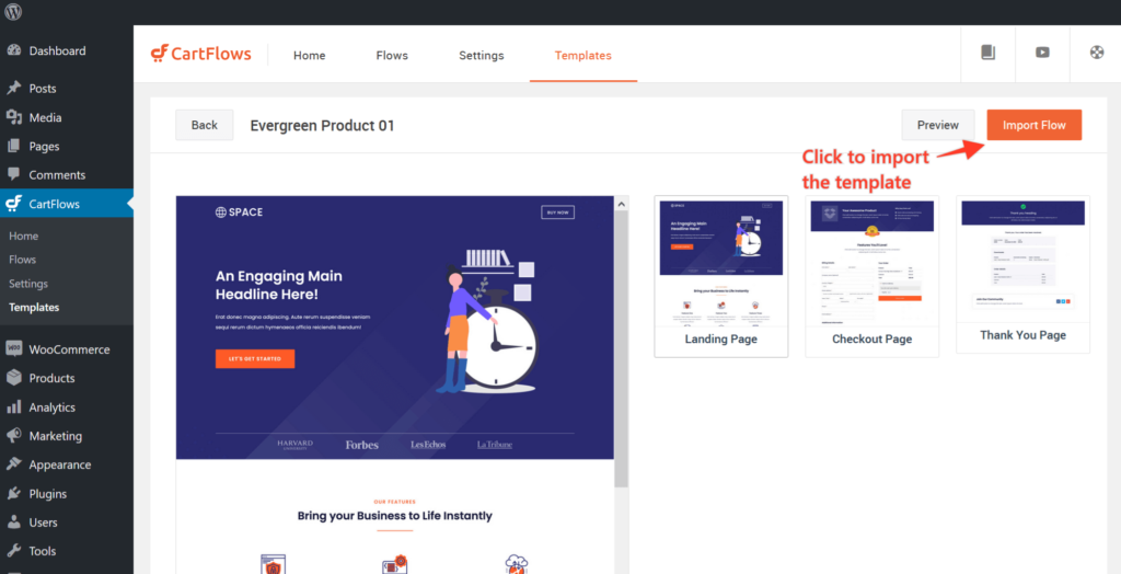 How to Import the Ready-Made Templates for Flows and Steps in CartFlows - 5