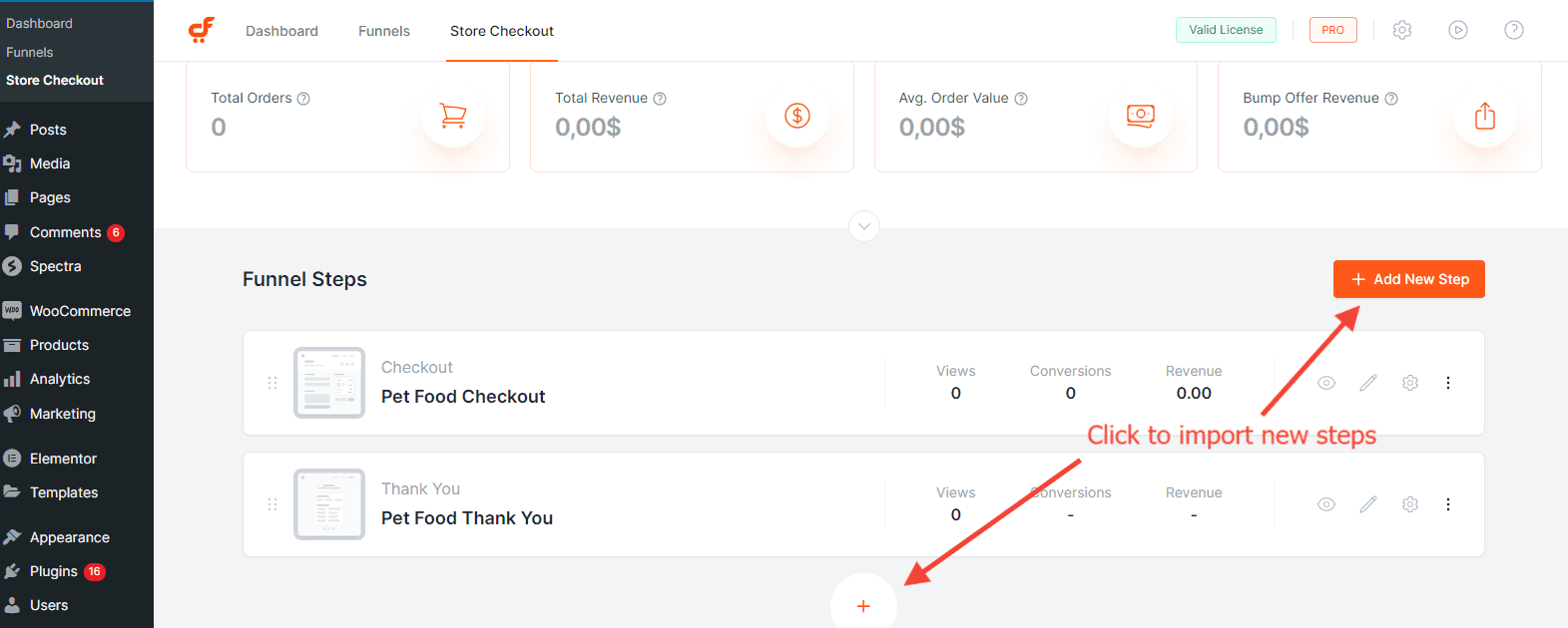 CartFlows Store Checkout Import Steps