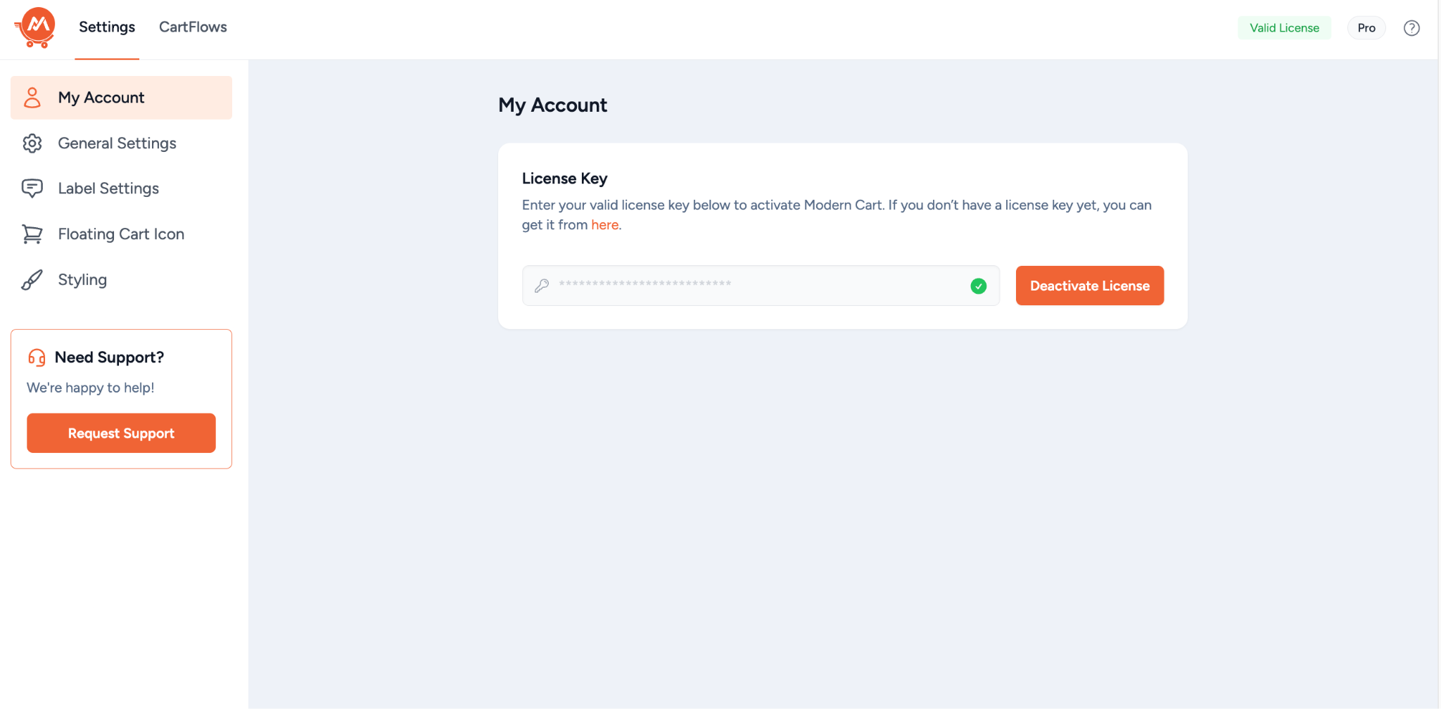 Install and activate Modern Cart